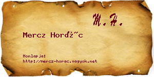 Mercz Horác névjegykártya